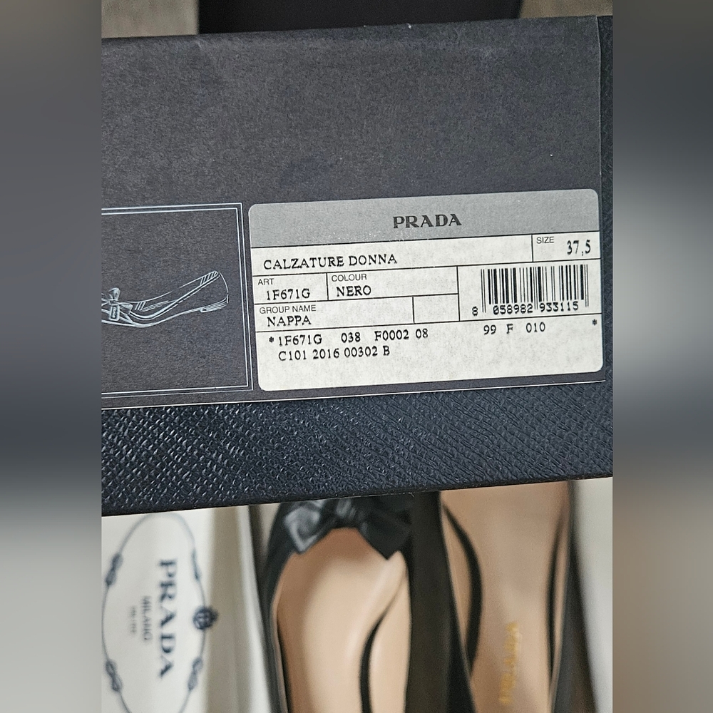 Prada Women's Black Leather Bow Heels - Picture 5 of 5